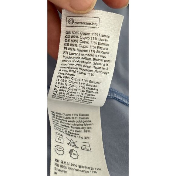 & other stories Womens XS Light Blue Crewneck Short Sleeve T-Shirt - Picture 8 of 8